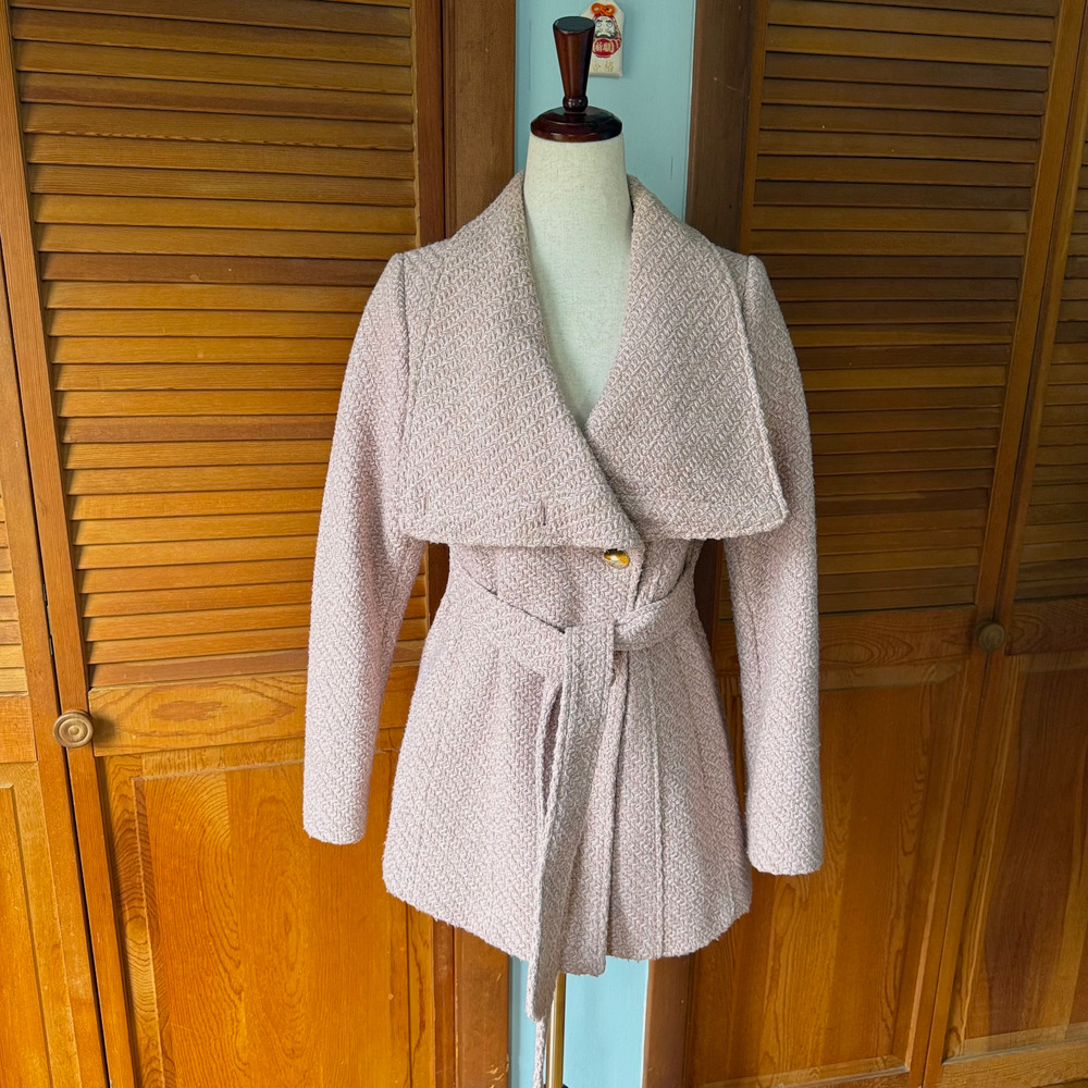 Dollcore Dolly Gyaru Himekaji Pink Oversized Collar Pea Coat Jacket S